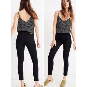 Madewell 9" High Rise Skinny Black Frayed Stretch Cutoff Jegging Jeans 25